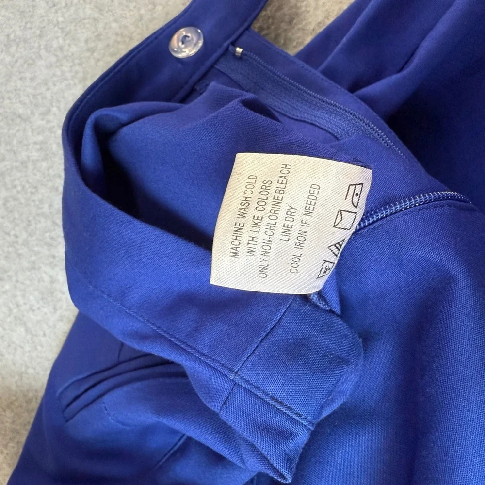Tyler Boe‎ Royal Blue Ankle Pants Gold Button Career Casual Size 12 NWT